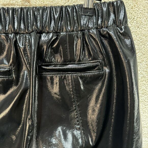 BlankNYC Black Pleather Wide Leg Pants Women's Medium Pull On High Rise Trousers - Picture 11 of 16